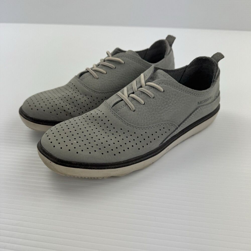 Merrell Sleet Leather Shoes Womens 8 Gray Lace Up Comfort Casual Sneakers